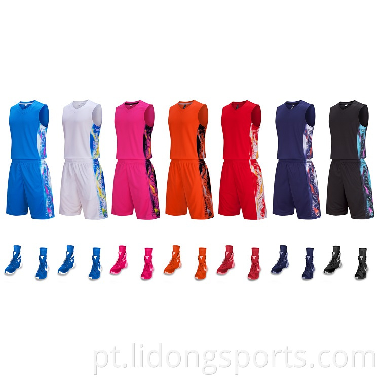 Homens curtos uniformes de basquete Conjunto de uniformes reversíveis de basquete juvenil uniforme de basquete personalizado